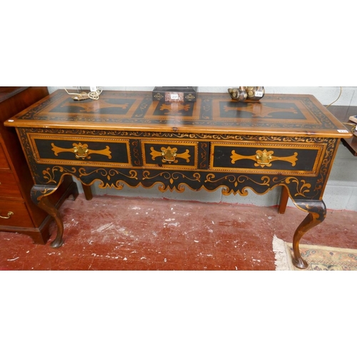 233 - Pine stencilled dresser base - Approx. W: 160cm D: 55cm H:87cm