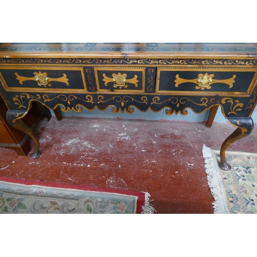 233 - Pine stencilled dresser base - Approx. W: 160cm D: 55cm H:87cm