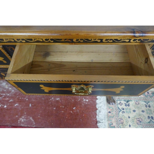 233 - Pine stencilled dresser base - Approx. W: 160cm D: 55cm H:87cm