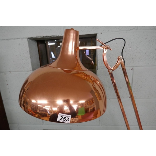 253 - Large copper Anglepoise style standard lamp