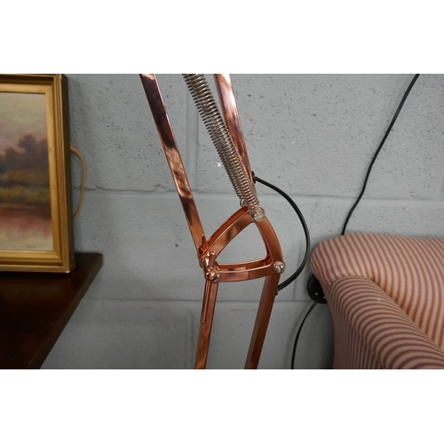 253 - Large copper Anglepoise style standard lamp