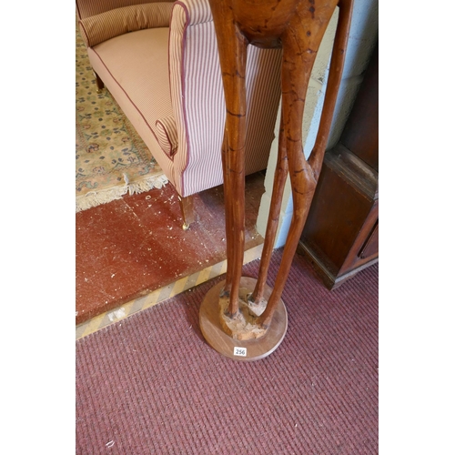 256 - Solid oak carved giraffe - Approx 170cm