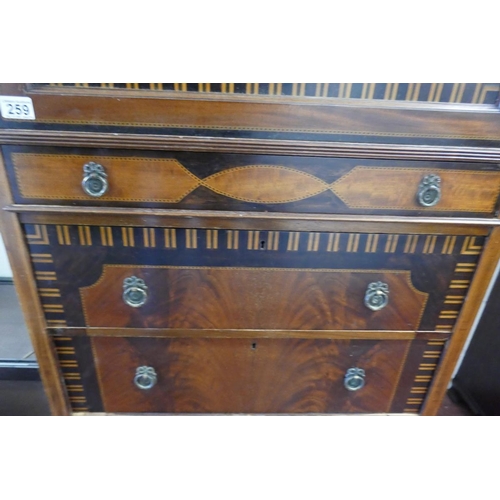 259 - Edwardian inlaid mahogany gentleman's press - Approx. W: 77cm D: 54cm H: 187cm