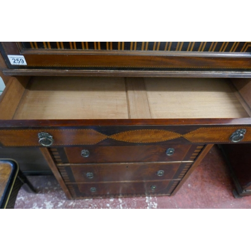 259 - Edwardian inlaid mahogany gentleman's press - Approx. W: 77cm D: 54cm H: 187cm