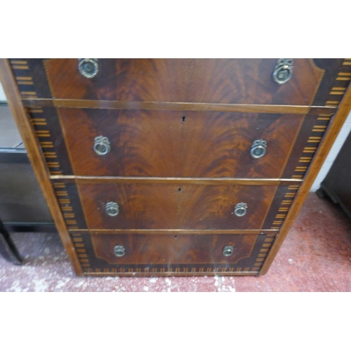 259 - Edwardian inlaid mahogany gentleman's press - Approx. W: 77cm D: 54cm H: 187cm