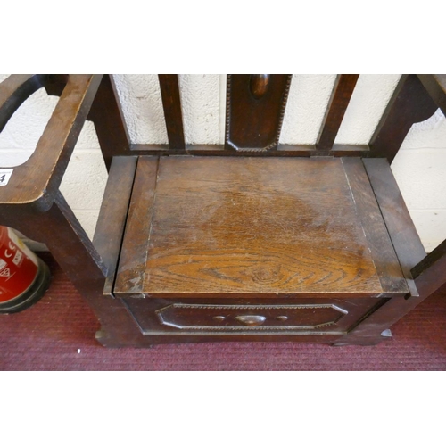 264 - Hall bench with stick stand