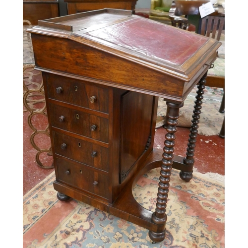 277 - Victorian rosewood davenport