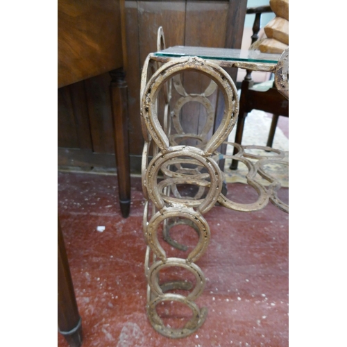 290 - Unusual horse shoe console table - Approx. W: 102cm D: 43cm H:66cm