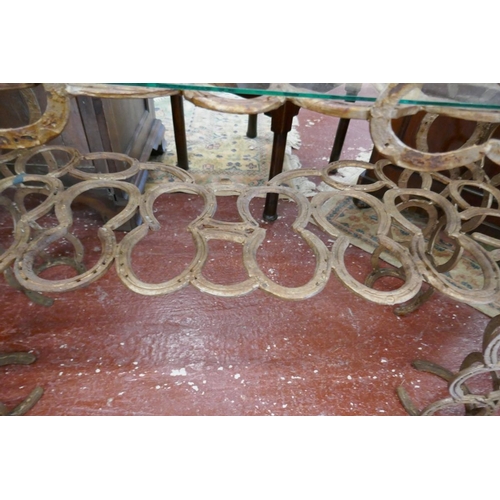 290 - Unusual horse shoe console table - Approx. W: 102cm D: 43cm H:66cm