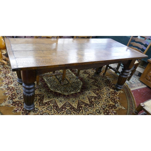 293 - Antique oak plank top refectory table - Approx. L: 188cm W: 83cm H: 71cm