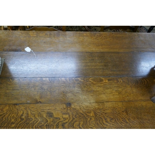 293 - Antique oak plank top refectory table - Approx. L: 188cm W: 83cm H: 71cm