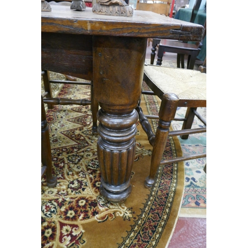 293 - Antique oak plank top refectory table - Approx. L: 188cm W: 83cm H: 71cm