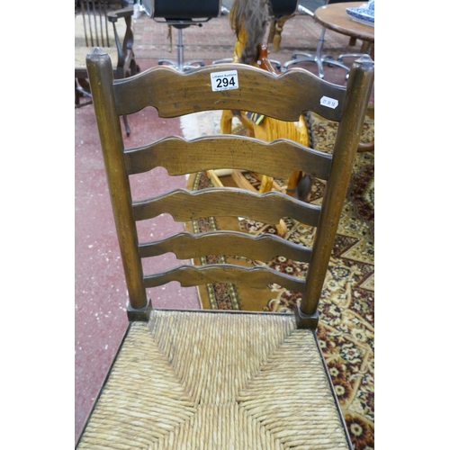 294 - Set of 6 ladder-back rush-seated dining chairs