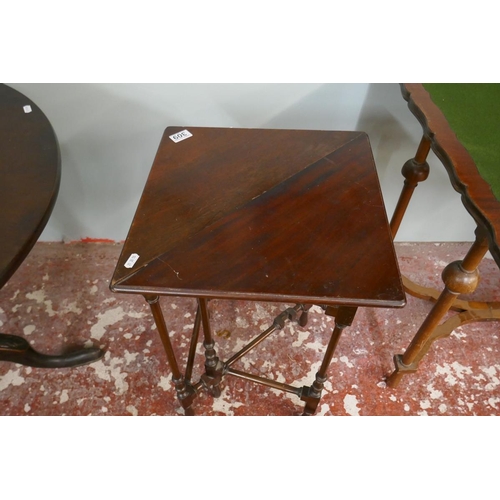 309 - Unusual antique mahogany fold out occasional table