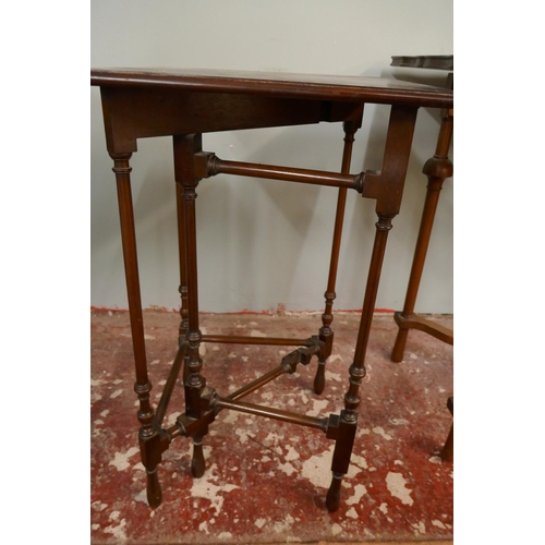 309 - Unusual antique mahogany fold out occasional table