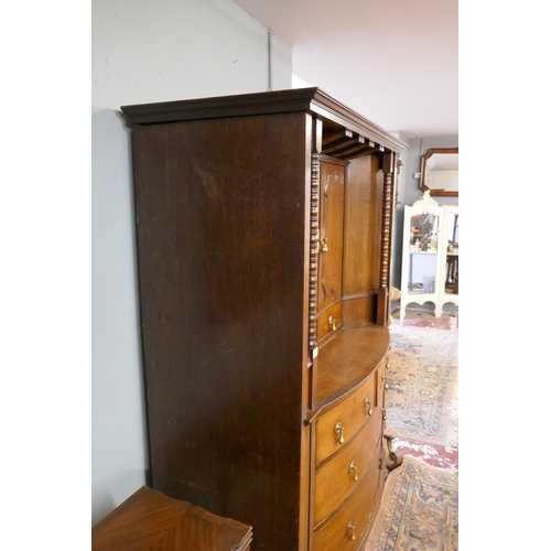 311 - Unusual fine quality Arts & Crafts oak cabinet - Approx. W: 120cm D: 62cm H: 186cm