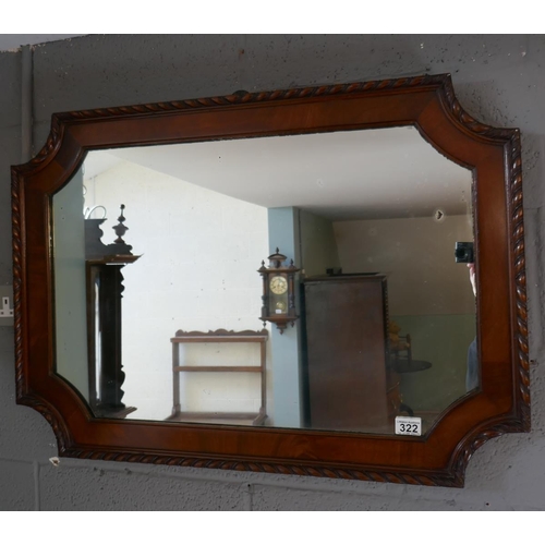 322 - Mahogany framed rope edged mirror