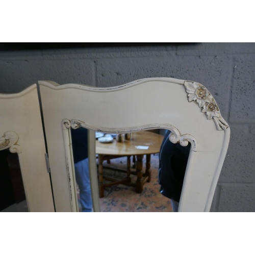 323 - French 3 fold mirror with bevelled glass