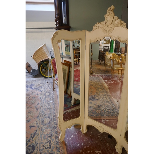 323 - French 3 fold mirror with bevelled glass