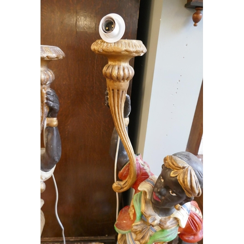 338 - Pair of Blackamoor lamps - Approx. H: 135cm