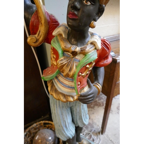 338 - Pair of Blackamoor lamps - Approx. H: 135cm