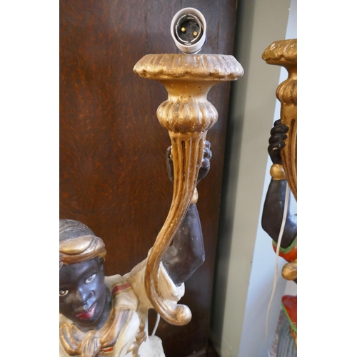 338 - Pair of Blackamoor lamps - Approx. H: 135cm