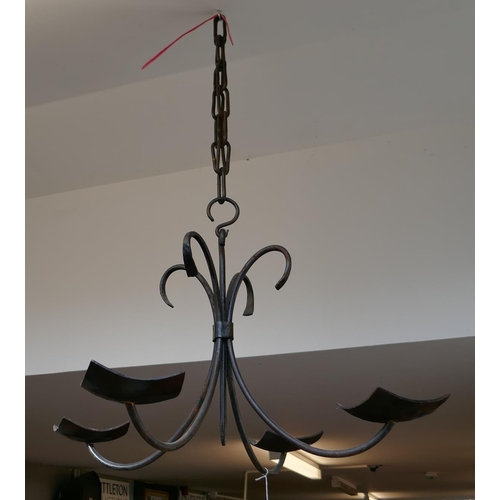 339 - Gothic style wrought iron chandelier