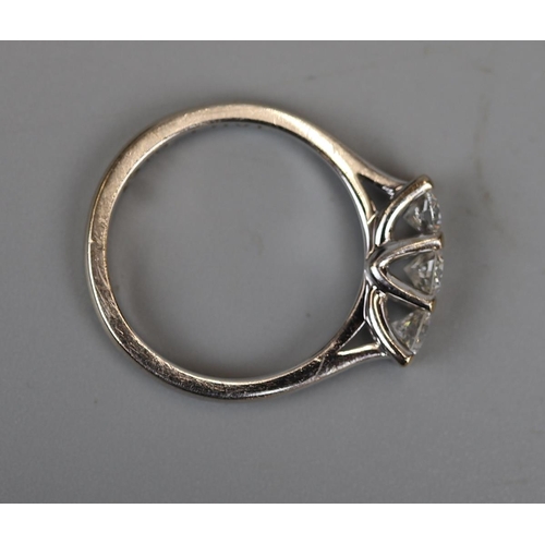 50 - Fine 18ct white gold 3 stone diamond ring - Size N½