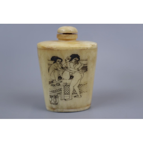 66 - Early Chinese ivory erotic perfume bottle