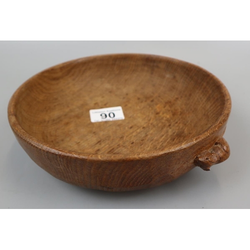 90 - Mouseman carved fruit bowl