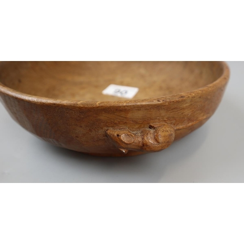 90 - Mouseman carved fruit bowl