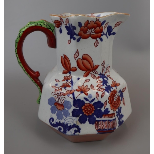 92 - Unusual Mason's jug with serpent handle