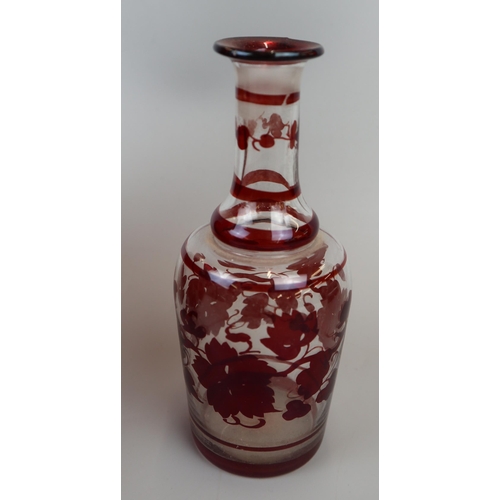 93 - 3 pieces of cranberry glass to include early examples