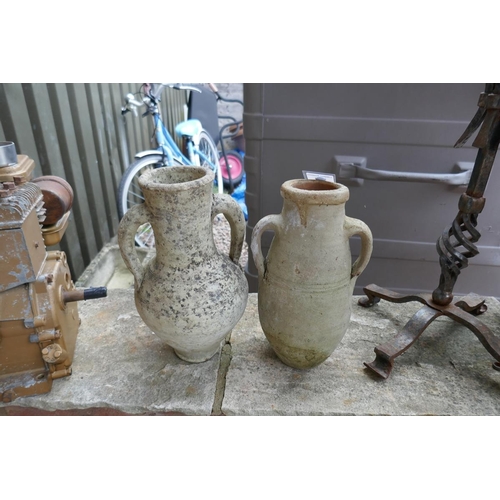 519 - 2 antique stoneware urns