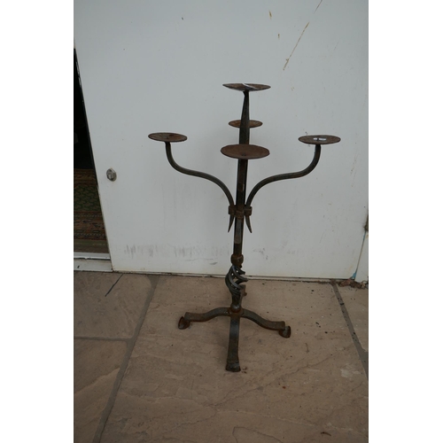 520 - Wrought iron 5 branch candleabra