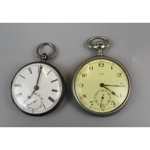 73 - Silver pocket watch and another pocket watch