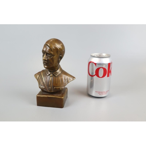 90 - Small brass bust of Hitler - Approx H: 16cm