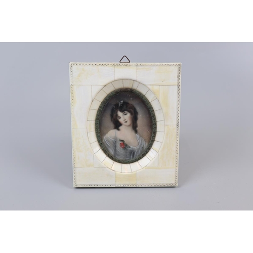 95 - Miniature in Ivory frame