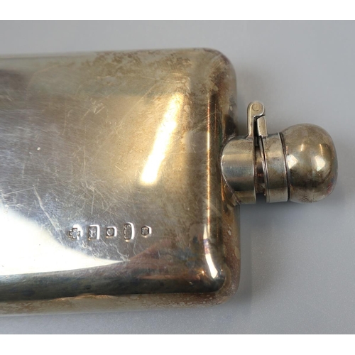 14 - Hallmarked silver hip flask with funnel - Approx weight: 140g