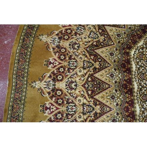 515 - Large oval mustard pattern rug - Approx 350cm x 250cm