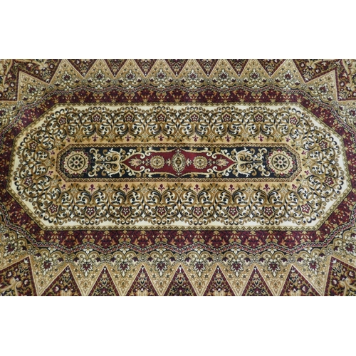 515 - Large oval mustard pattern rug - Approx 350cm x 250cm