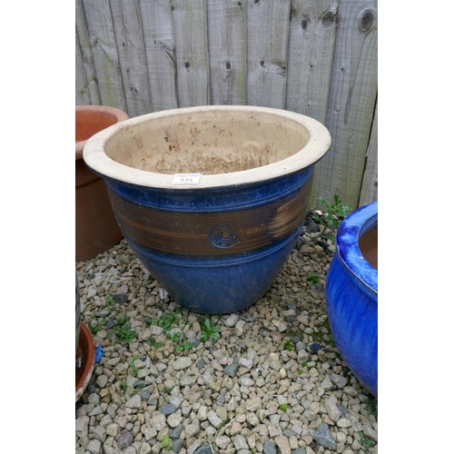 522 - 6 garden pots to include glazed and terracotta