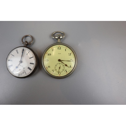 73 - Silver pocket watch and another pocket watch