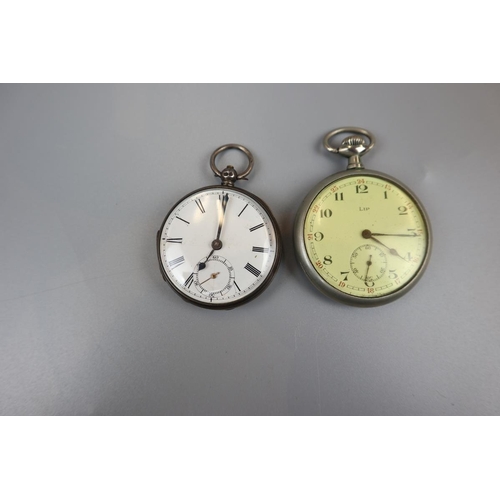 73 - Silver pocket watch and another pocket watch