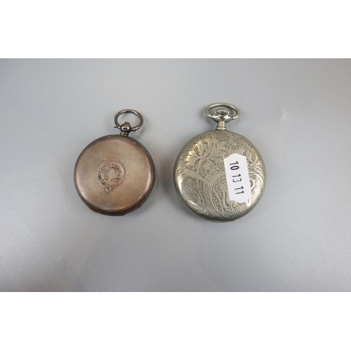 73 - Silver pocket watch and another pocket watch