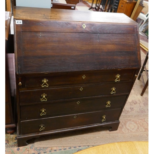 301 - Early oak bureau - Approx size: W: 96cm D: 48cm H: 108cm