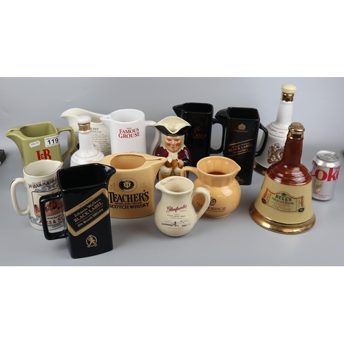 119 - Collection of advertising jugs, mostly Wade