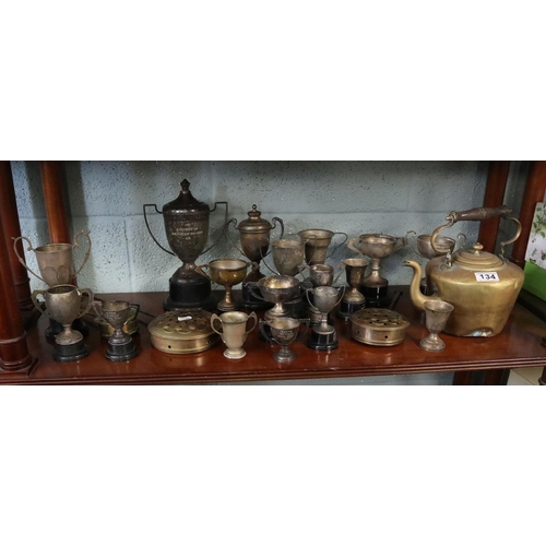 134 - Collection of silver and EPNS trophies