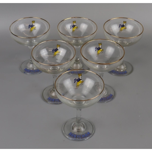 140 - 6 Babycham glasses