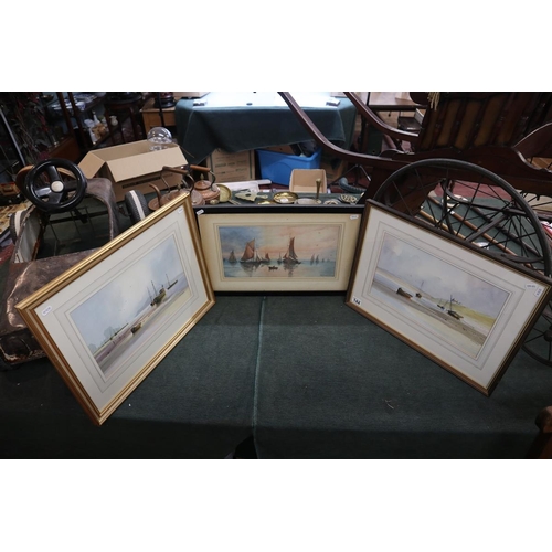 144 - Pair of nautical themed watercolours by R Witchard together with another by A.M Townsend